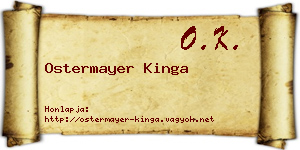 Ostermayer Kinga névjegykártya